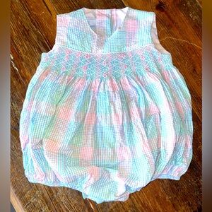 Little English Smocked Hollis Bubble in Palm Beach Plaid, 2T, barely used